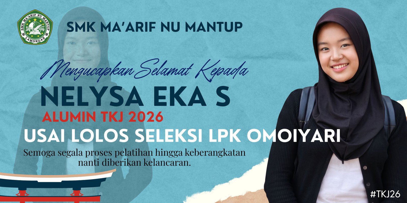 Gambar Berita: Omedetou Gozaimasu!, Alumni SMK Ma'arif NU Mantup Nelysa Eka S Siap Berangkat ke Negeri Sakura